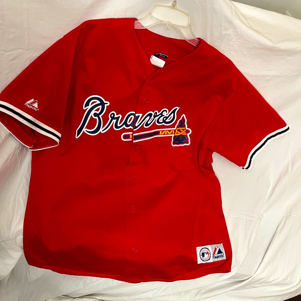 Mark Teixeira #24 1st base Atlanta Braves Red Jersey Majestic size XL authentic